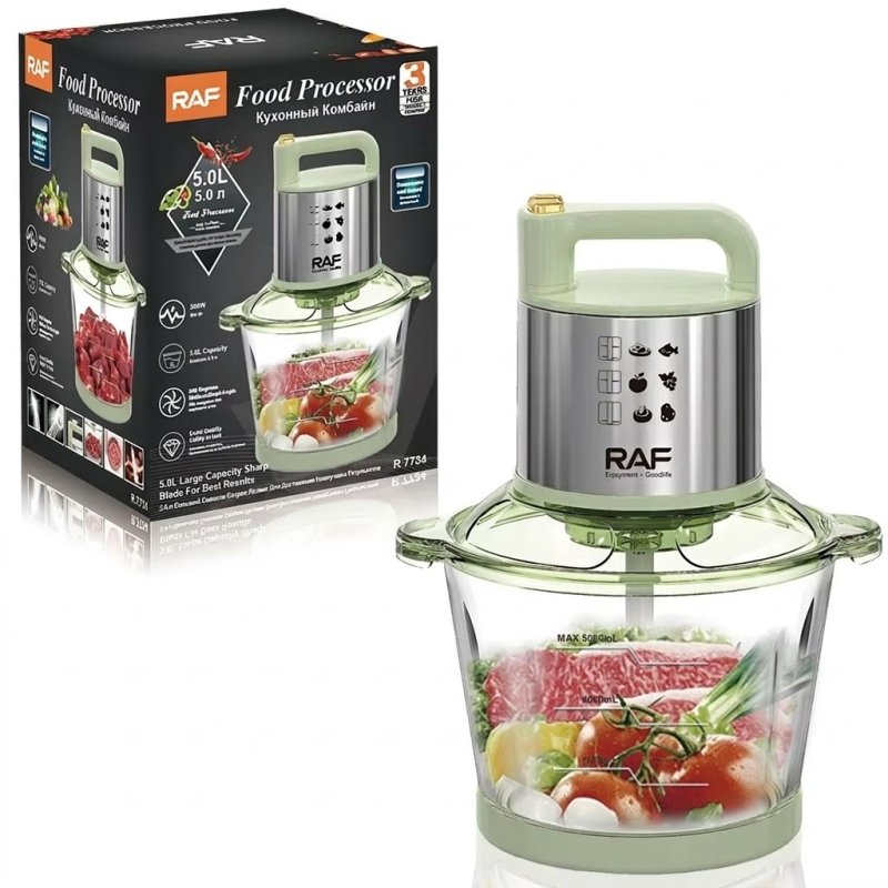 RAF Food Processor 3 L – Elektrischer Zerkleinerer – Glas- oder Edelstahlbehälter