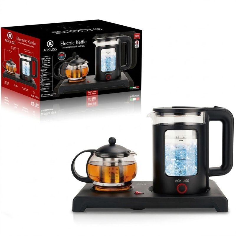 Elektrischer Wasserkocher mit Teekanne Set